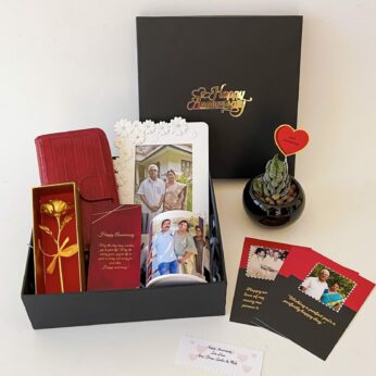 Gift Ideas for Indian Parents Anniversary with a Frame, Mug and blissful greetings