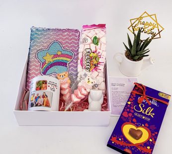 Gracefull best children’s day gifts hamper for girl, with diary, mug and a sweet greetings.