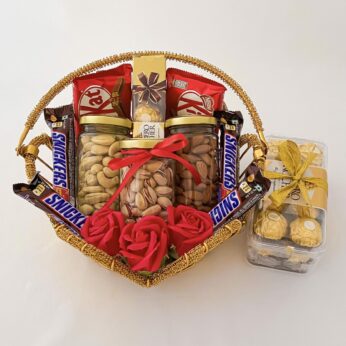 Congratulations Yummy chocolates gift hamper with delicious Cashew Nuts and Chocolates