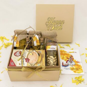 Yummy Onam Gifts Hamper box with Jaggery chips and banana chips