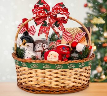 Huge Christmas Corporate Hampers includes many chocolates, Wine, Cake and many Christmas items