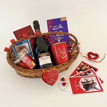Ritzy Valentine’s Day Gift Hamper with Premium Chocolates, Sparkling Wine, Scented Candles, and More