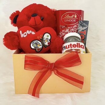 Charming romantic happy valentines day gift Box of Chocolates and Teddy