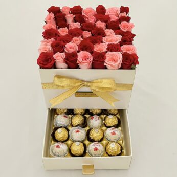 Congratulations chocolate gifts box with Fresh flower with chocolates
