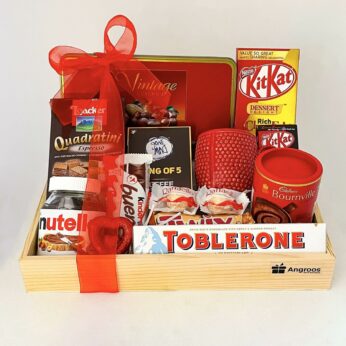 Vibrant Party Gift Hamper with delicious Snack, Drinks and More.