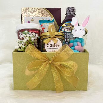 Blessed Bunny Easter Gift Hamper With Chocolates, Cookies, And Cake Mix