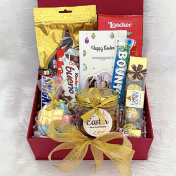 Supreme Delight Easter Gift Box With Chocolates, Cookies, And Marshmallows