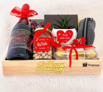 Unforgettable Anniversary gifts hamper for him with chocolates, perfume, Belt, And More.