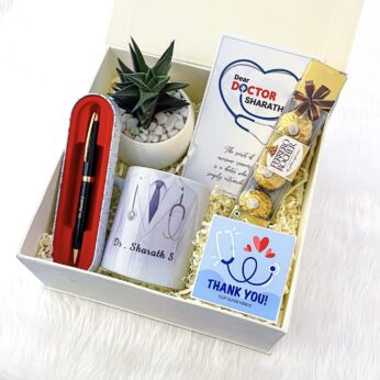 Delight Doctors Day Hampers Includes Personalised Mug, Pot, Pen And More.