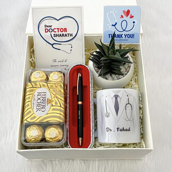 Personalized mugs, chocolates and more - the perfect Doctors Day Gift Hamper