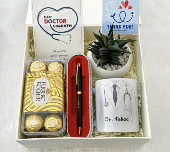 Doctors Day Gift Hamper With Personalized Mug, Pot, Chocolates And More