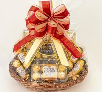 Chocolate fevered Valentine’s Day gift basket with a handful of your favorite chocolates