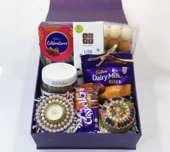 Traditional & Classy Diwali Gift Box With Sweets, Kumkum Box, And More