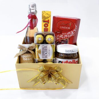 New Year 2023 gift box includes Imported chocolates, Coffee and Glittery Wine