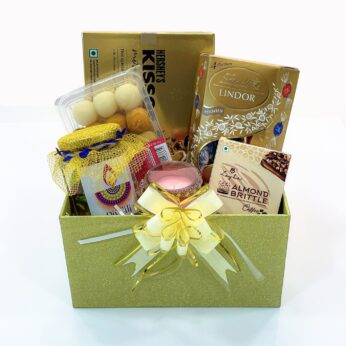 Scrumptious Lohri gift hampers with Ferraro Rocher, Hershey’s Kisses, Lindt Lindor and Almond Brittle chocolates with mixed dry fruits and more!