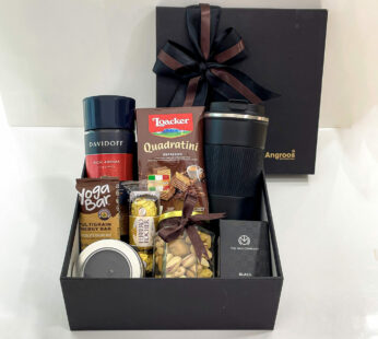 Unique gift for boyfriend on anniversary with Davidoff Coffee, dry nuts, and more