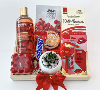 Berry Blast Birthday Gift For Fiancee With Exquisite Chocolates, Scented Candle, And More