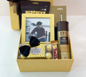 Sweet Epiphany Birthday Gift Box For Men With Bespoke Photo Frame, Chocolates, And More