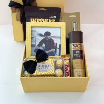 Sweet Epiphany Birthday Gift Box For Men With Bespoke Photo Frame, Chocolates, And More
