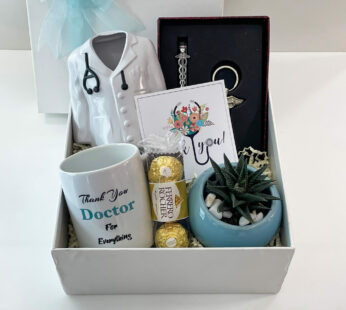 Pure Happiness Birthday Gift For Doctors With Pen Stand, Chocolates, And Indoor Plant