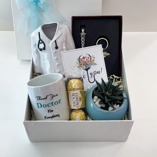 Thank You Gifts for Doctors on Doctors Day with Pen Holder, Chocolates and Indoor Plant