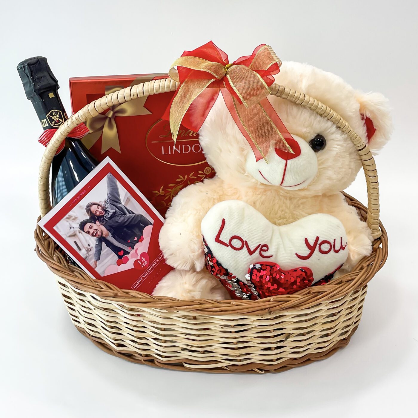Send Red rose basket with greeting card Online | Free Delivery | Gift Jaipur