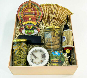 Spices Of Life Kerala Kathakali Gift Hamper With Cardamom, Spices Candle, Jaggery Chips, And More