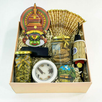 Spices Of Life Kerala Kathakali Gift Hamper With Cardamom, Spices Candle, Jaggery Chips, And More