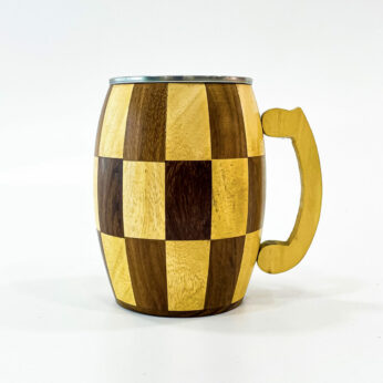 Wooden Coated Handicraft mug: The Perfect Blend of Rustic and Modern (W 3.5 In, H 4.5 In, L 4.5 In.)