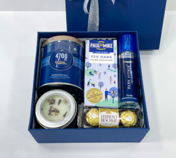 Gourmet Employee day gift box for him filled with scrumptious chocolates, popcorn, & more
