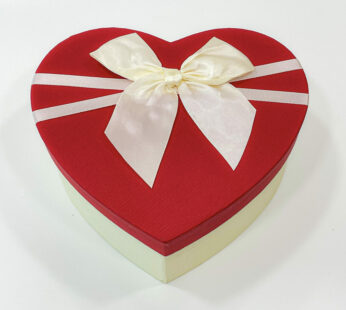 Red and Cream Colored Ribbon Decorated Gift Box – Perfect for Presenting Your Gifts – 3 x 6 x 7.5 Inches