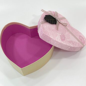 Pink and Cream Large Sized Heart Gift Box – H *3.5 x W* 8.5 x L*7.25 Inches