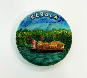 3D Kerala houseboat fridge magnet x 4 pack (H 7cm, W 7cm, L 1cm)