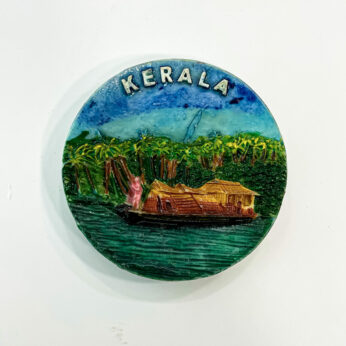 3D Kerala houseboat fridge magnet x 4 pack (H 7cm, W 7cm, L 1cm)