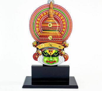 Traditional handicraft kathakali head with stand ( H 10 in, W 7 in, and L 2.25 in)