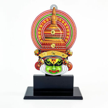 Traditional handicraft kathakali head with stand ( H 10 in, W 7 in, and L 2.25 in)