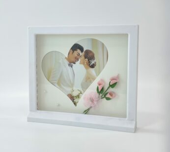 Majestic Love photo frame with touch LED light (frame size: H 7in, W 7in)