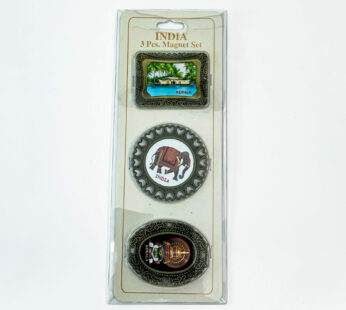 Indian Kerala fridge magnet set with Kerala, Kathakali, and Elephant designs (2 packs)