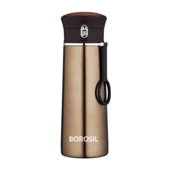 Borosil Hydra Travelease – Stainless steel vacuum Insulated flask bottle (Brown, Pink), 360ml x 50 packs
