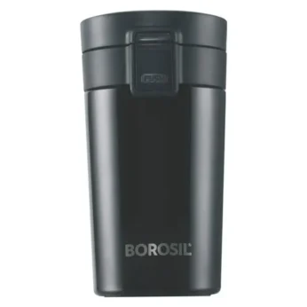 Borosil – vacuum-insulated stainless steel coffee mug spill-proof (300 ml) – Black x (50 packs)