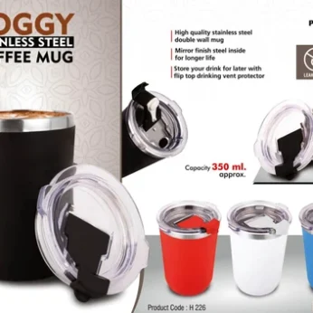 Vacuum-insulated stainless steel travel coffee mug for corporate gifts, 350 ml x 50 packs