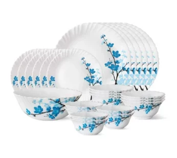 Larah By Borosil Mimosa Opalware Glass Dinner Set of 25-Pieces