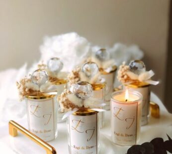 Delightful wedding return gift ideas with luxury candles (H 14 x W 5cm) x 50 pcs