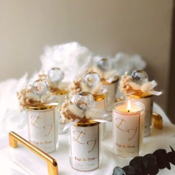 Delightful wedding return gift ideas with luxury candles (H 14 x W 5cm) x 50 pcs