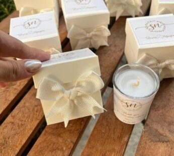 Alluring wedding return gift boxes with fragrance candles (H 10 x W 10 cm) x (50 Pcs)