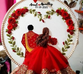 Beautiful embroidery hoop wedding return gift for your guests (H 25.5 x W 25.5 cm) x 30 pcs