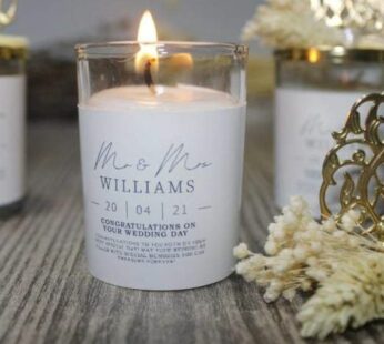 Marriage return gifts online with scented candles and messages (H 11x W 6cm) x 50 pcs