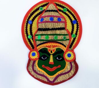 Handcrafted Colorful Kathakali Mask (made from Vetiver plant or Ramacham)