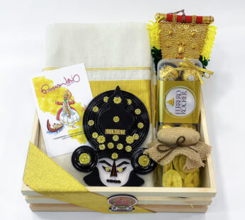 Lovable Onam gift for father filled with a Kerala mund and more special gifts