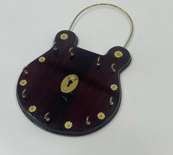 Handcrafted wooden key hanger with key lock design for the wall (H 10.5 x W 6.5 x L 0.5 Inches)